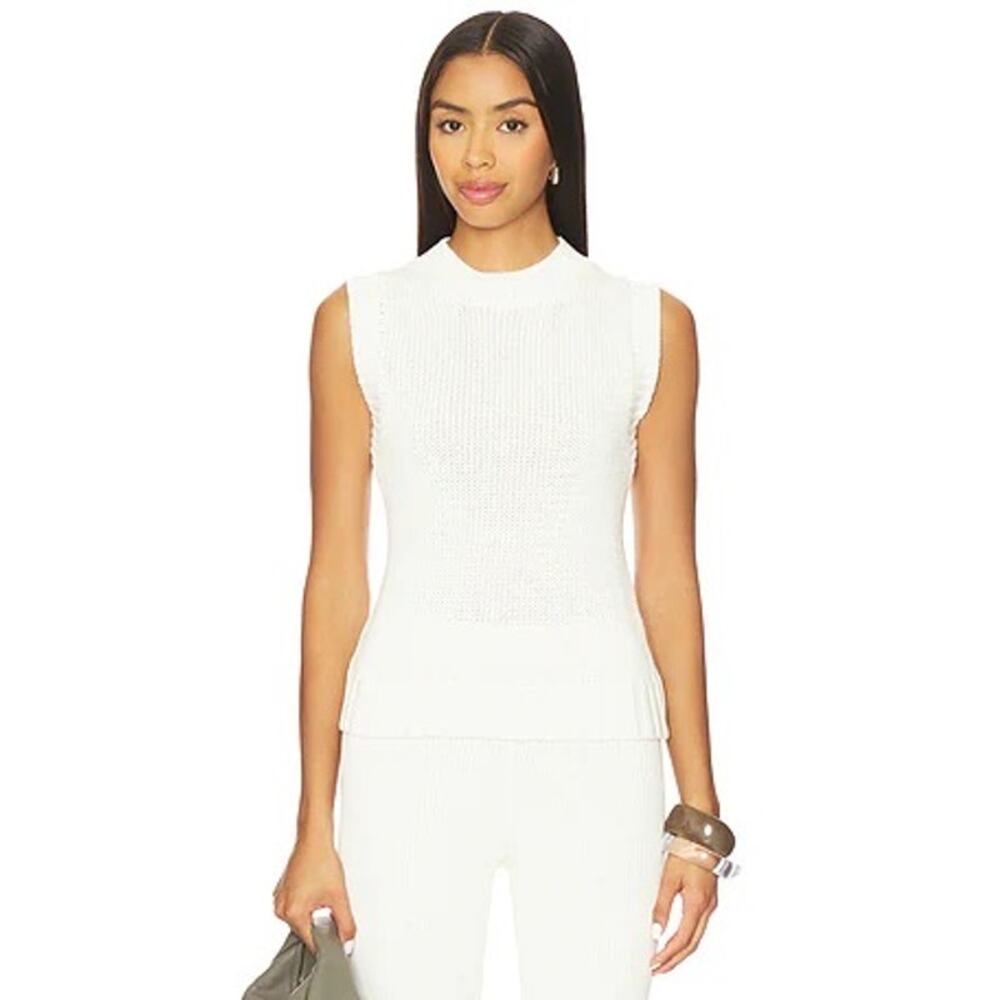 Rachel Zoe Cream Wool Blend Sleeveless Sweater Vest Size L Large NWT